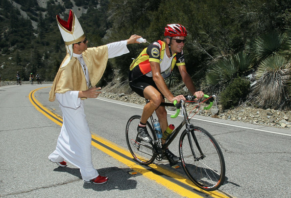 Catholic support for cycling is well known (photo courtesy of Jeff Gross, Getty Images North America)